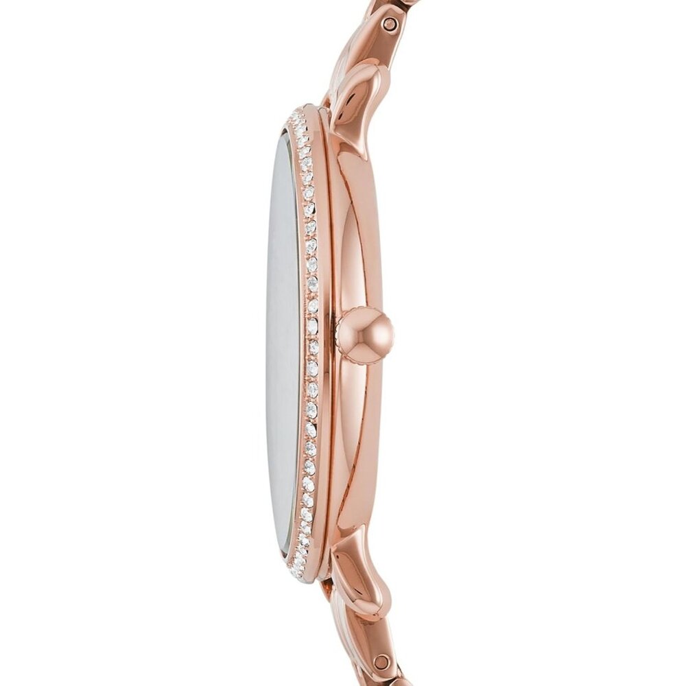 Women's Rose Gold Jacqueline Quartz Stainless Steel Three Hand Bracelet Watch - Picture 3 of 6